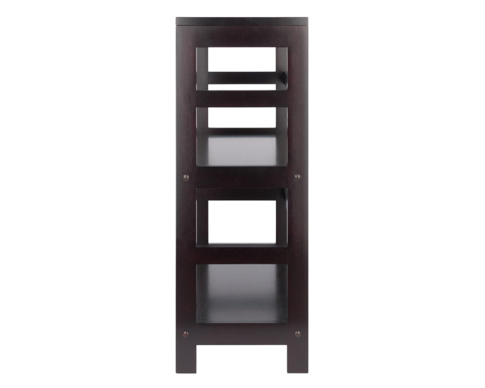 Leo 2-Tier Wide Storage Shelf, 25' Wide, 29' High, Espresso