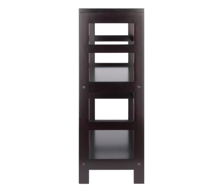 Leo 2-Tier Wide Storage Shelf, 25' Wide, 29' High, Espresso