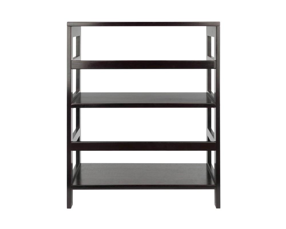 Leo 2-Tier Wide Storage Shelf, 25' Wide, 29' High, Espresso
