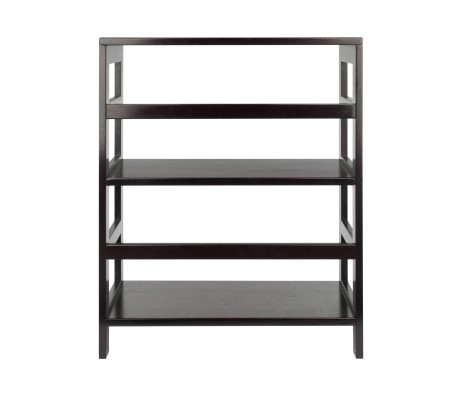 Leo 2-Tier Wide Storage Shelf, 25' Wide, 29' High, Espresso