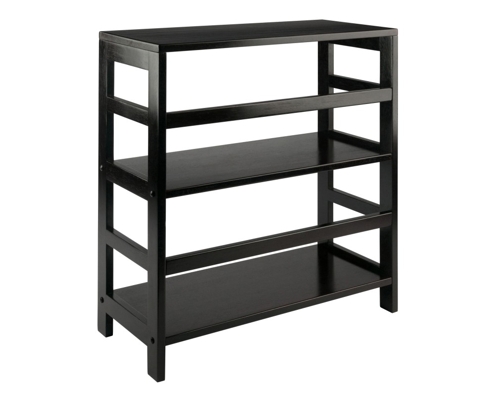Leo 2-Tier Wide Storage Shelf, 25' Wide, 29' High, Espresso