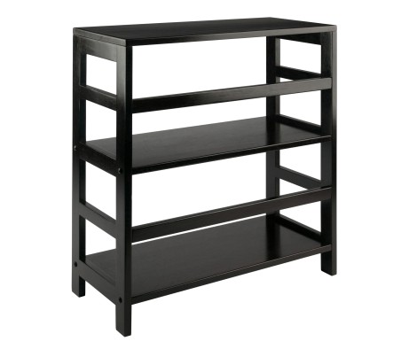 Leo 2-Tier Wide Storage Shelf, 25' Wide, 29' High, Espresso