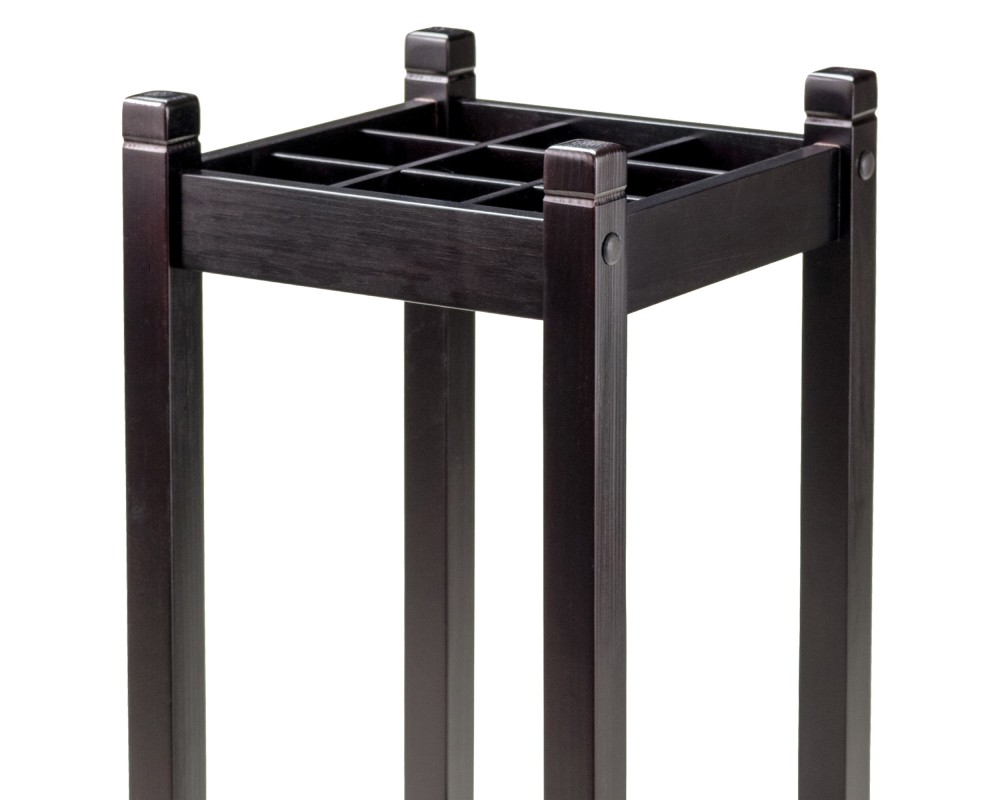 Jana Umbrella Stand with 9 Slots and Steel Drip Pan, 26' High, 11' Wide, Espresso