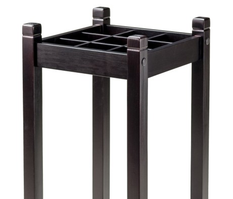 Jana Umbrella Stand with 9 Slots and Steel Drip Pan, 26' High, 11' Wide, Espresso