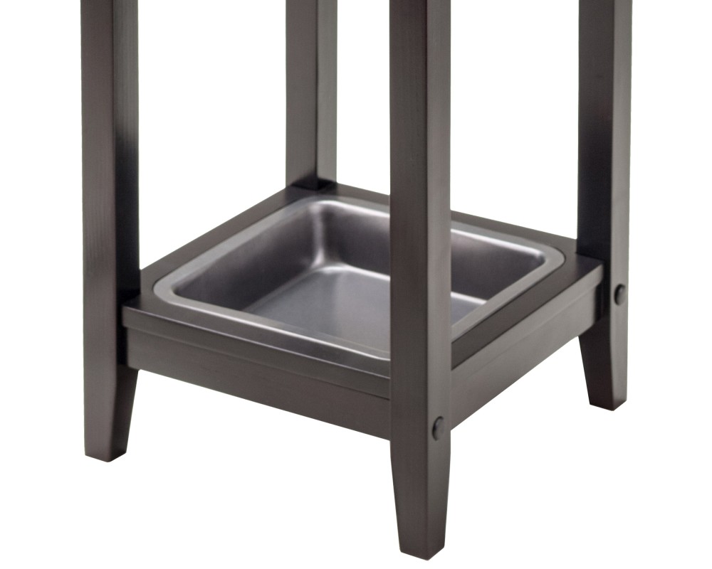 Jana Umbrella Stand with 9 Slots and Steel Drip Pan, 26' High, 11' Wide, Espresso