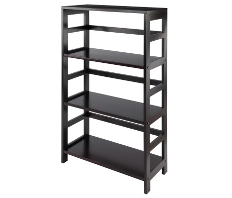 Leo 3-Tier Storage Shelf, 42' High, 25' Wide, Espresso