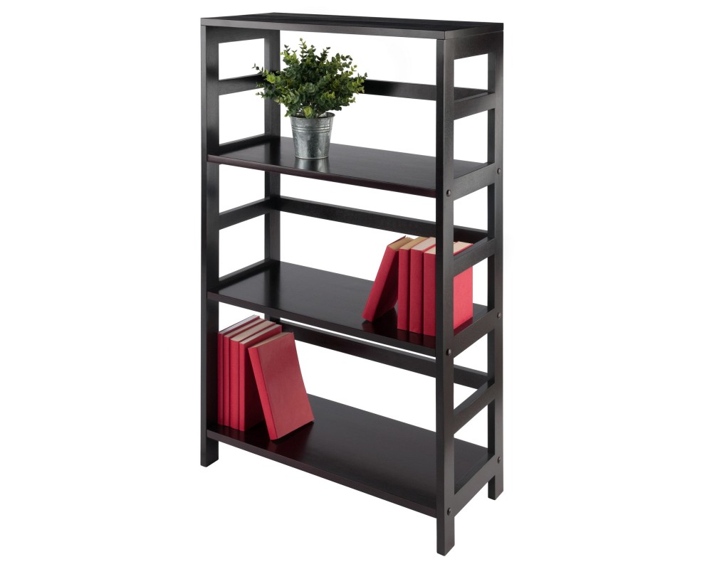 Leo 3-Tier Storage Shelf, 42' High, 25' Wide, Espresso