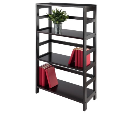 Leo 3-Tier Storage Shelf, 42' High, 25' Wide, Espresso