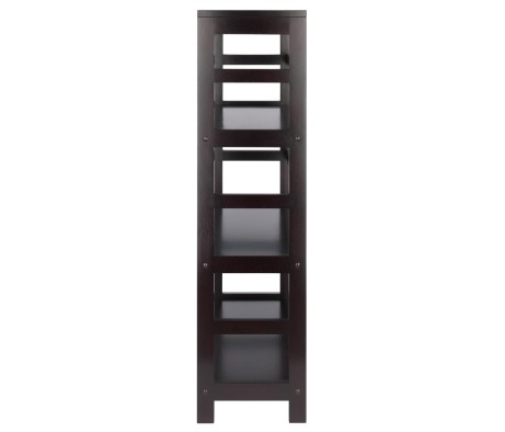 Leo 3-Tier Storage Shelf, 42' High, 25' Wide, Espresso