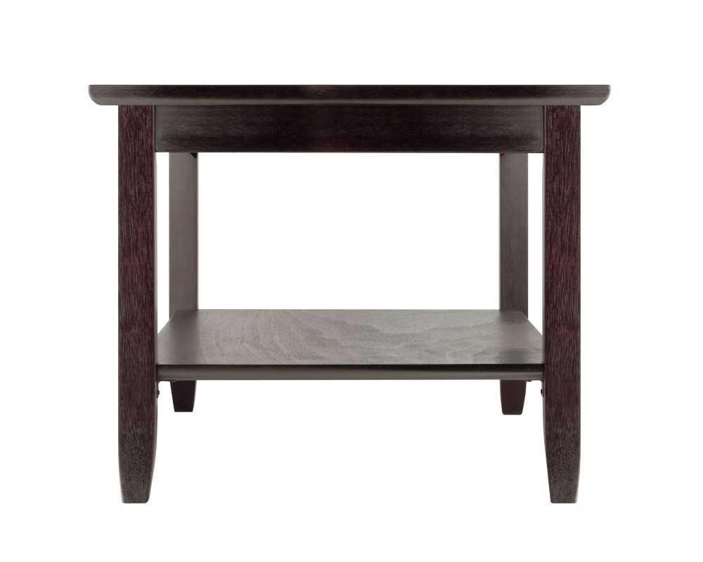 Genoa Glass-Top Rectangular Coffee Table, 40' Wide, 18' High, Espresso