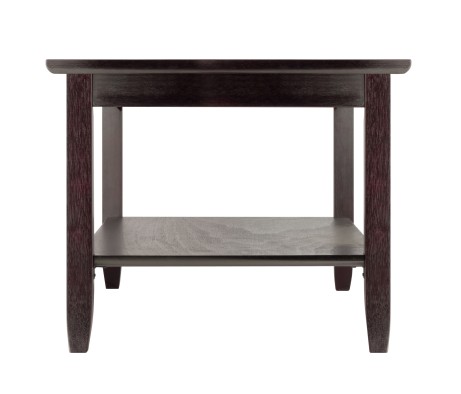 Genoa Glass-Top Rectangular Coffee Table, 40' Wide, 18' High, Espresso