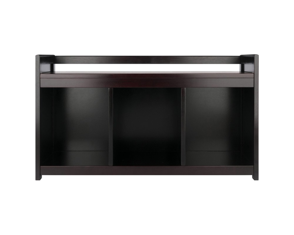 Addison Storage Bench with 3 Cubbies, 37 Wide, 21 High, Espresso