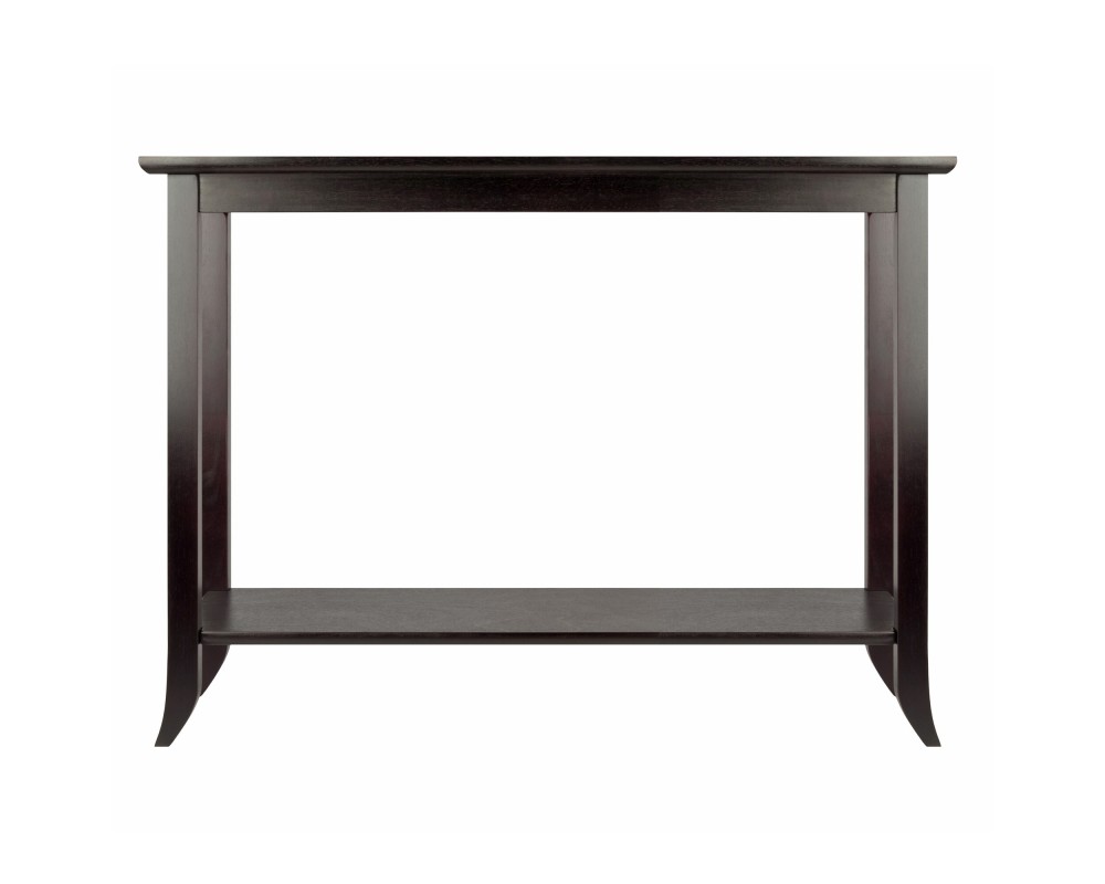 Genoa Glass-Top Rectangular Console Table, 40' Wide, 30' High, Espresso