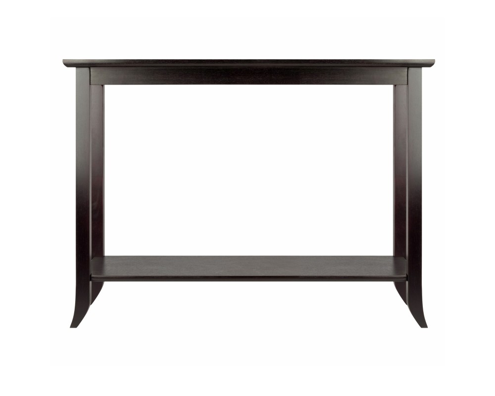Genoa Glass-Top Rectangular Console Table, 40' Wide, 30' High, Espresso