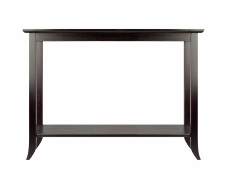 Genoa Glass-Top Rectangular Console Table, 40' Wide, 30' High, Espresso