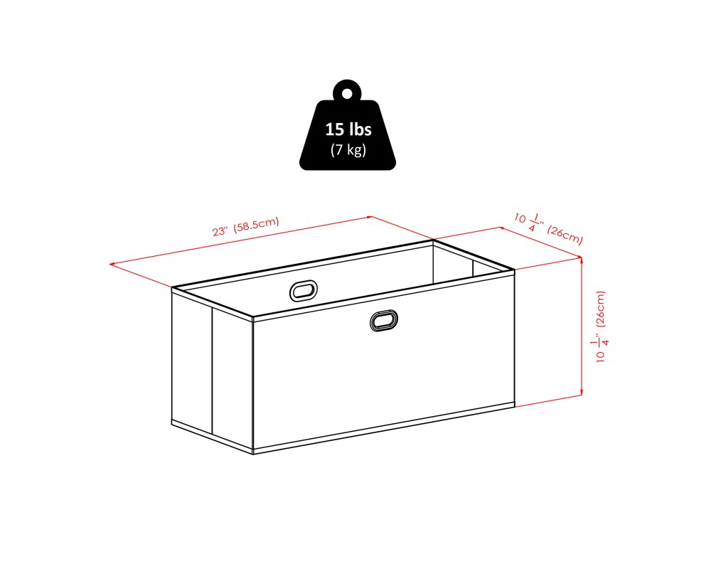 Torino 4-Pc Storage Shelf with 3 Foldable Fabric Baskets, Espresso and Black