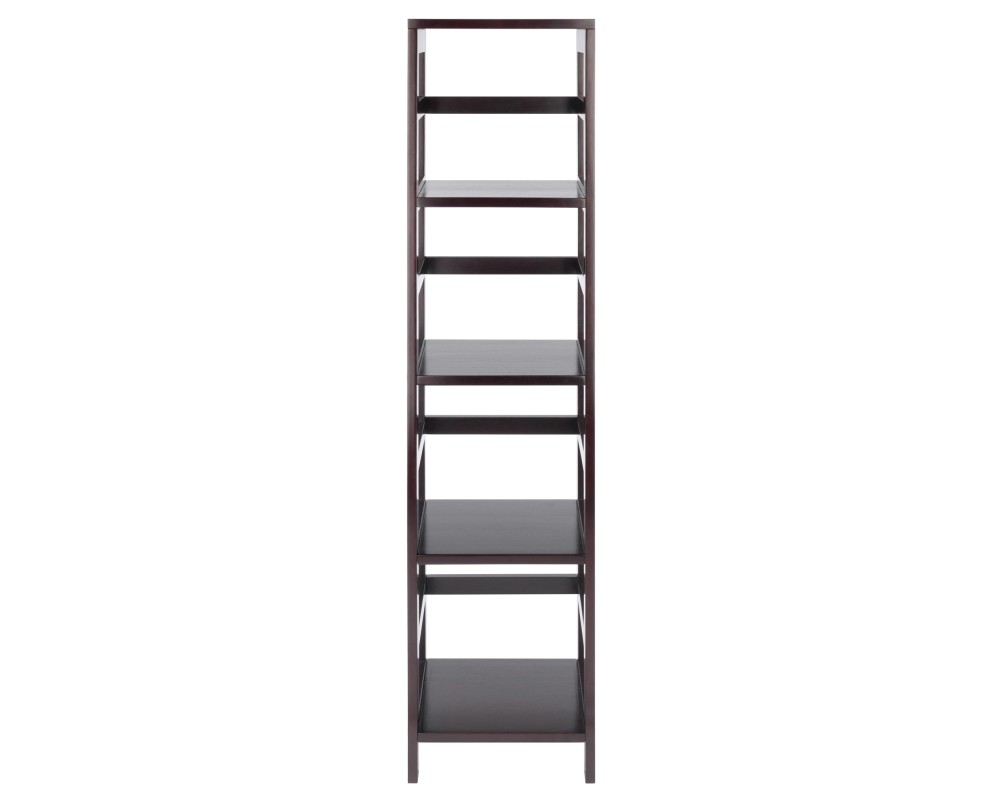 Leo 4-Tier Tall Storage Shelf, 55' High, 13' Wide, Espresso
