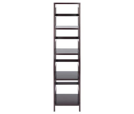 Leo 4-Tier Tall Storage Shelf, 55' High, 13' Wide, Espresso
