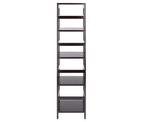 Leo 4-Tier Tall Storage Shelf, 55' High, 13' Wide, Espresso