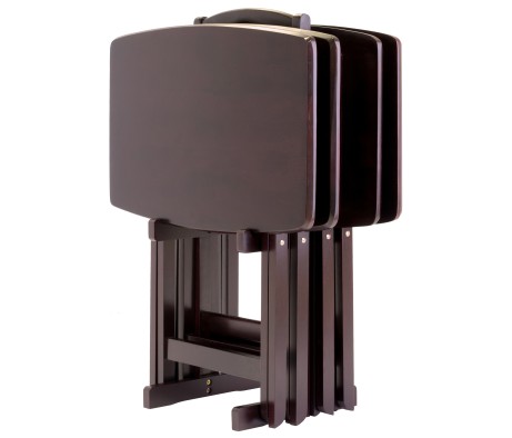 5-Pc Snack Table Set, Oversized, 25' Tall, 23' Wide, Espresso