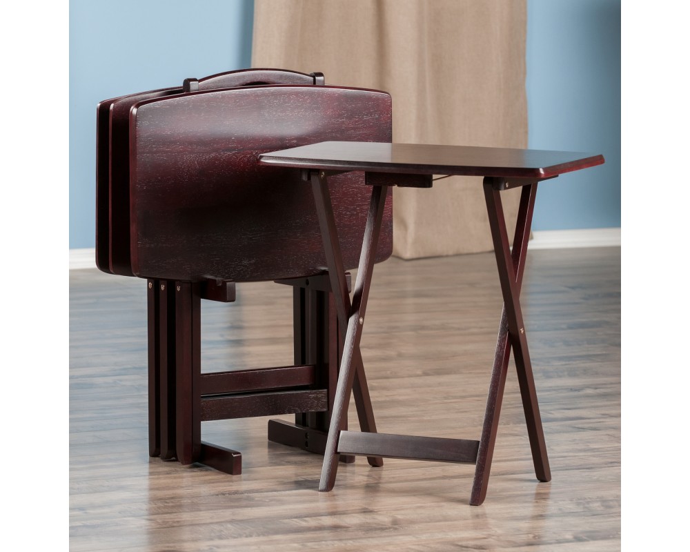 5-Pc Snack Table Set, Oversized, 25' Tall, 23' Wide, Espresso