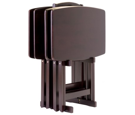 5-Pc Snack Table Set, Oversized, 25' Tall, 23' Wide, Espresso