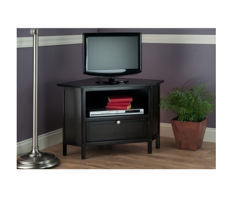 Zena Corner TV Stand with Storage, 35' Wide, 22' High, Espresso