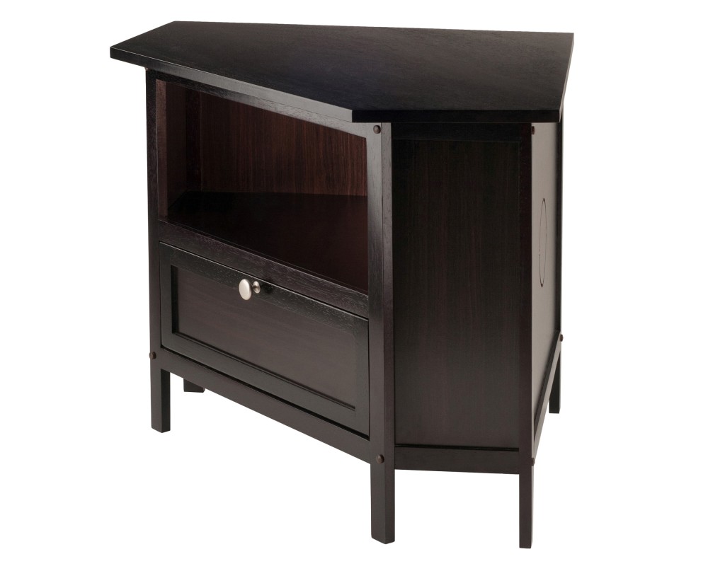 Zena Corner TV Stand with Storage, 35' Wide, 22' High, Espresso