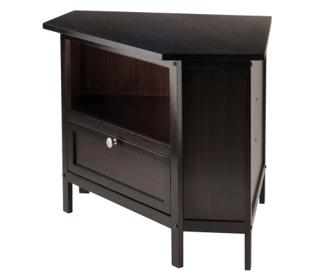 Zena Corner TV Stand with Storage, 35' Wide, 22' High, Espresso