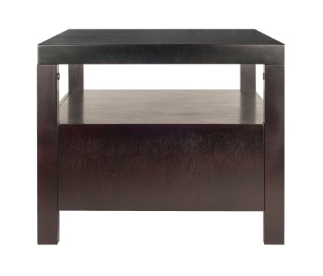 Copenhagen Coffee Table with Large Shelf and Drawers, 40' Wide, 18' High, Espresso