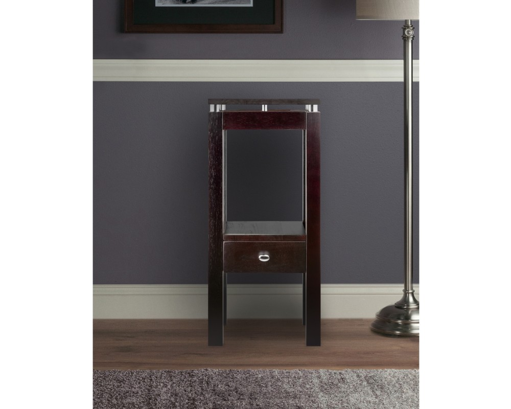 Linea Accent Table, 29' High, 13' Wide, Espresso