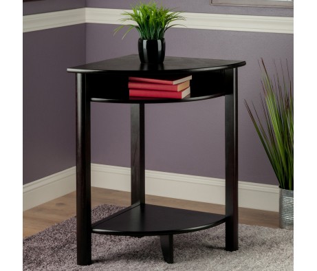 Liso Corner Table, 20' Wide, 31' High, Espresso