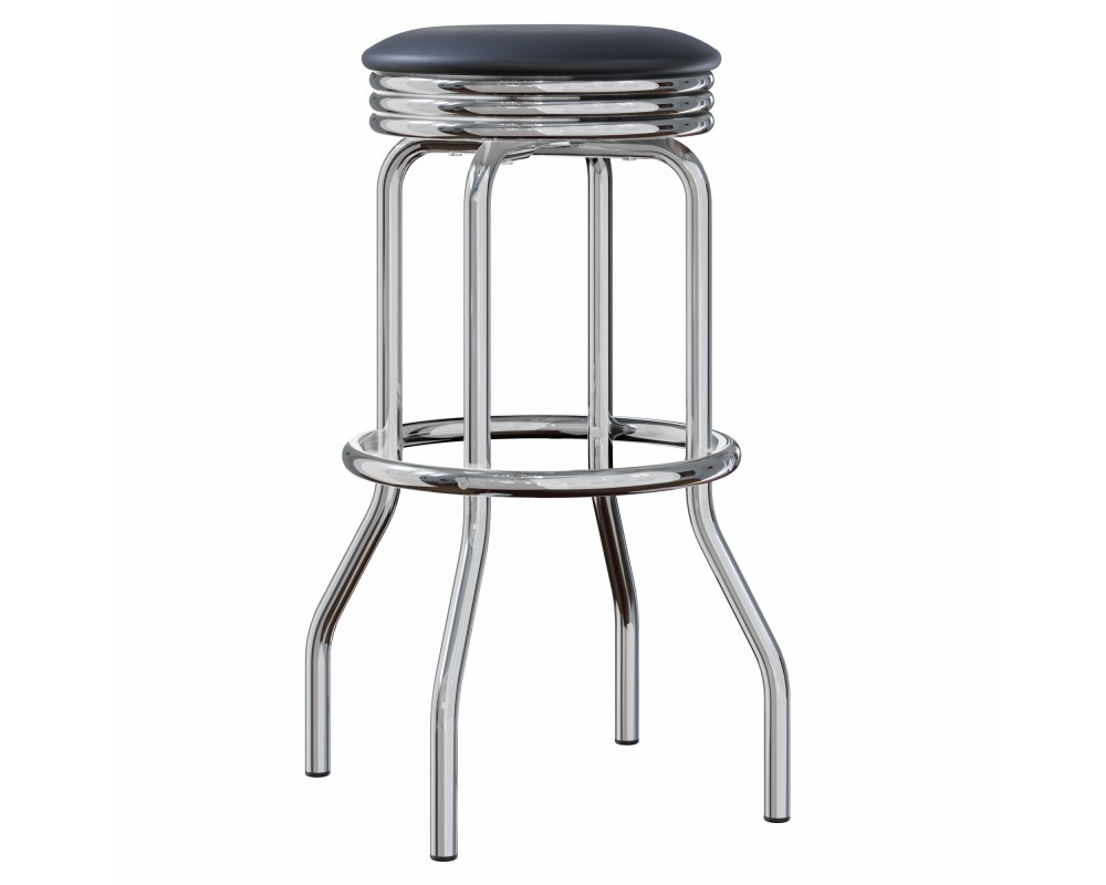 Summit 2-Pc Swivel Seat Stool Set, Black and Chrome