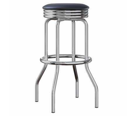 Summit 2-Pc Swivel Seat Stool Set, Black and Chrome