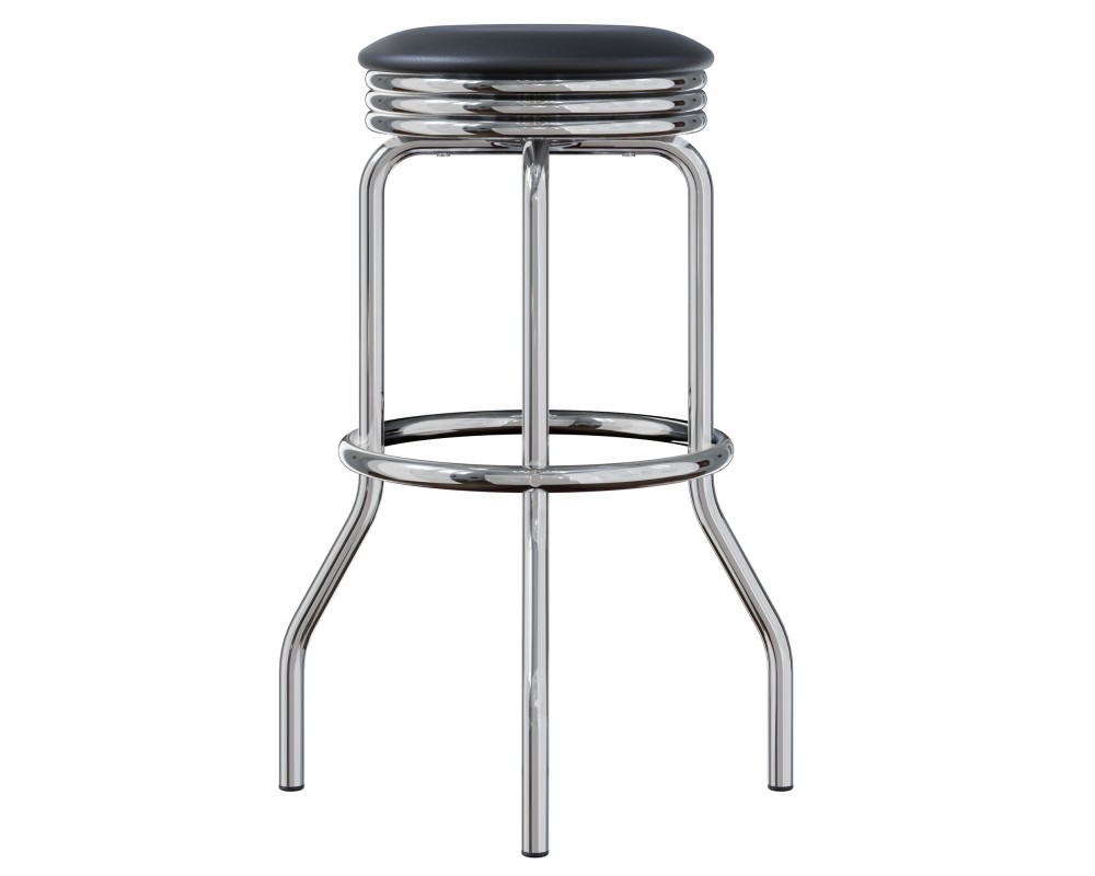 Summit 2-Pc Swivel Seat Stool Set, Black and Chrome