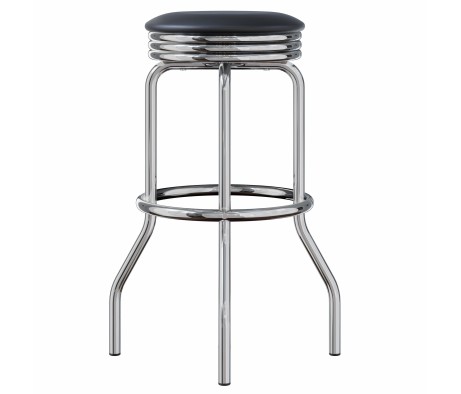 Summit 2-Pc Swivel Seat Stool Set, Black and Chrome