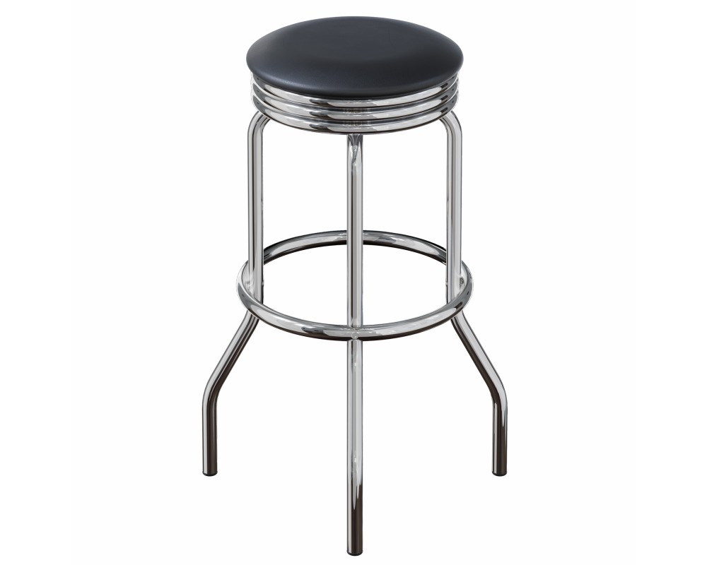 Summit 2-Pc Swivel Seat Stool Set, Black and Chrome