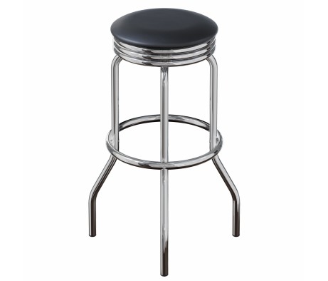 Summit 2-Pc Swivel Seat Stool Set, Black and Chrome