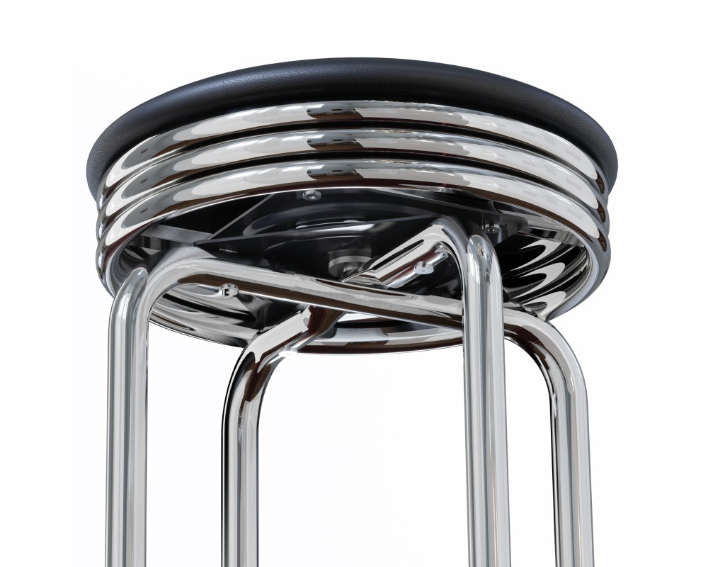 Summit 2-Pc Swivel Seat Stool Set, Black and Chrome