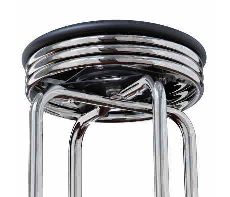 Summit 2-Pc Swivel Seat Stool Set, Black and Chrome