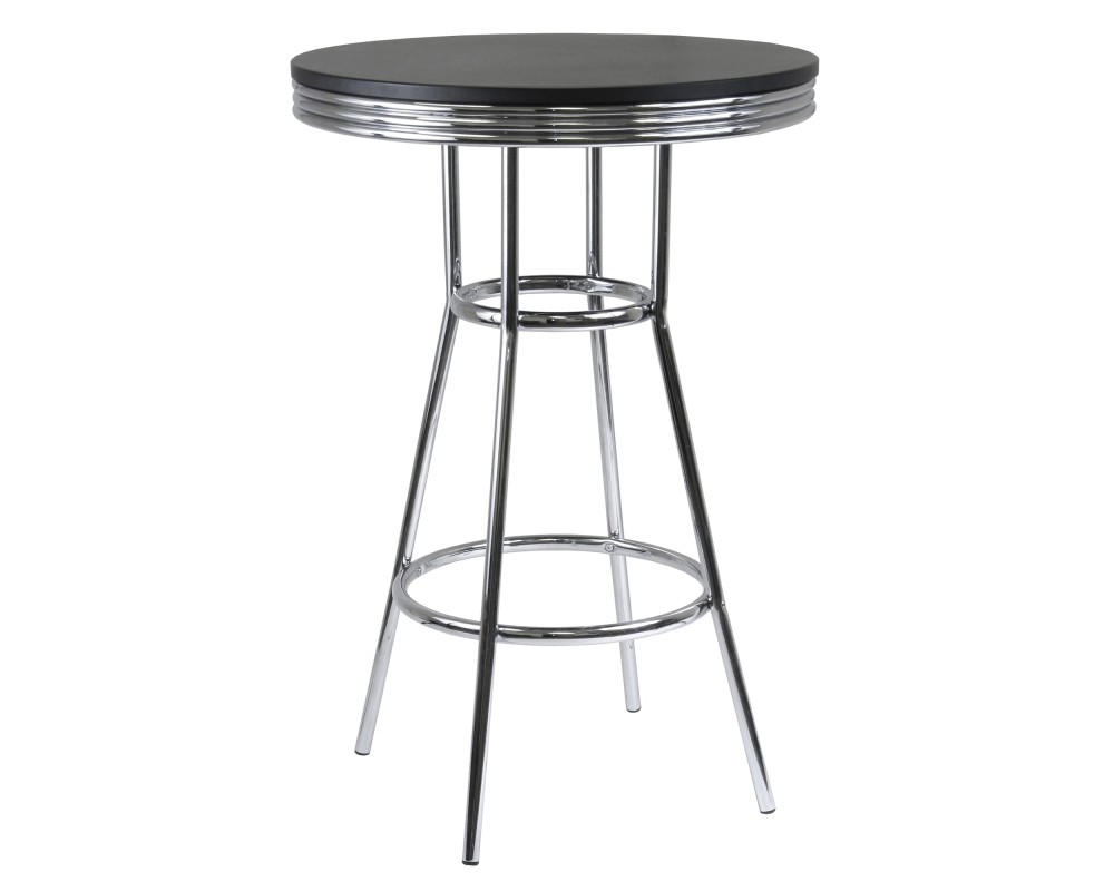 Summit Bar Height Table, Black and Chrome