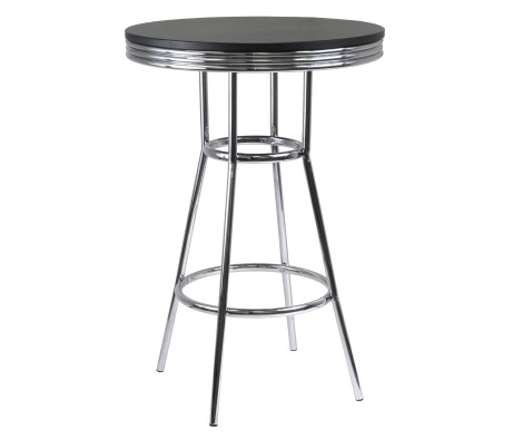 Summit Bar Height Table, Black and Chrome