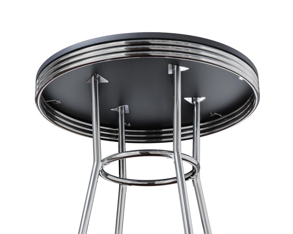 Summit Bar Height Table, Black and Chrome