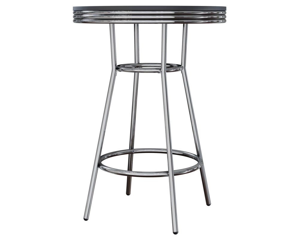 Summit Bar Height Table, Black and Chrome