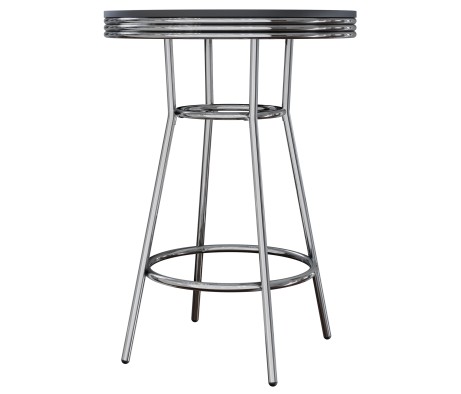 Summit Bar Height Table, Black and Chrome