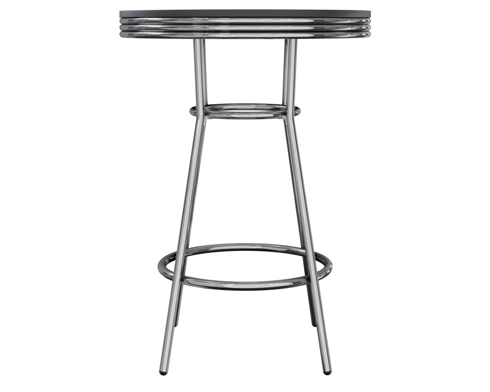 Summit Bar Height Table, Black and Chrome