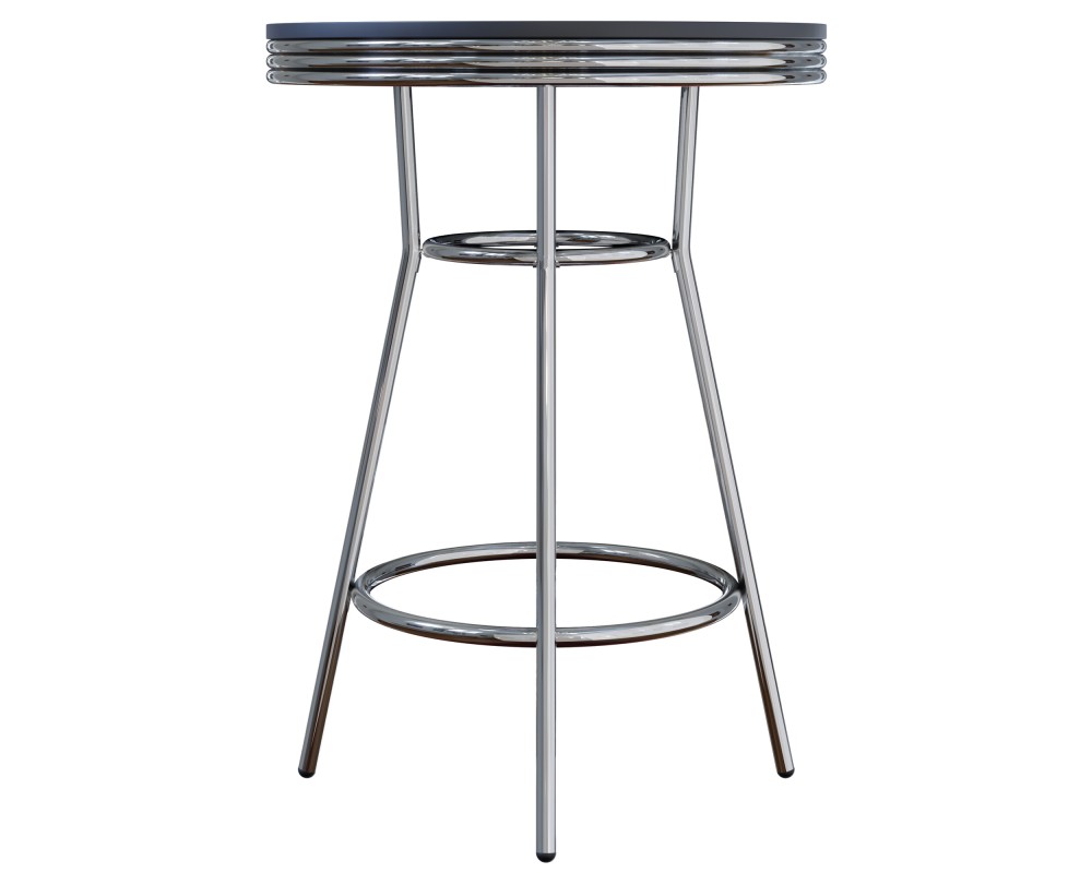 Summit Bar Height Table, Black and Chrome