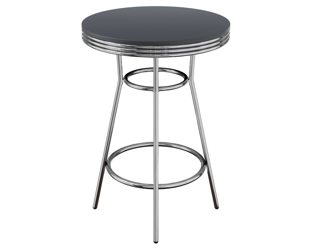 Summit Bar Height Table, Black and Chrome