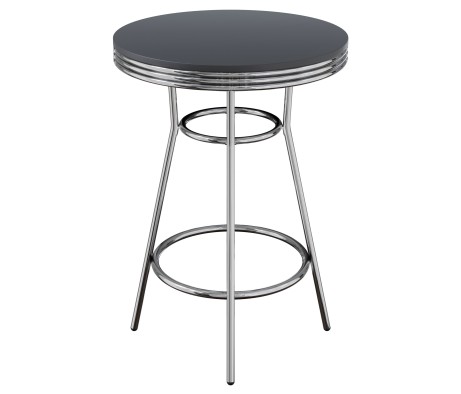 Summit Bar Height Table, Black and Chrome