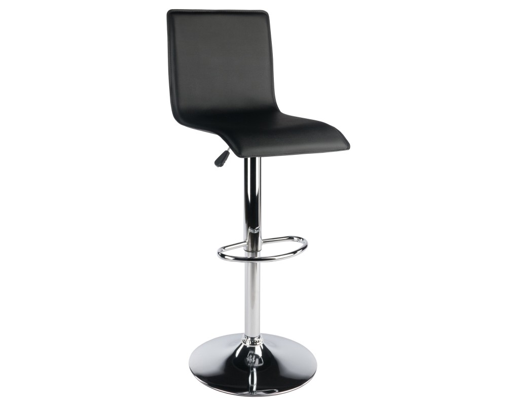 Spectrum High-Back Adjustable Swivel Stool, Black and Chrome